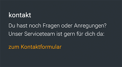 Dunkel-grauer Bereich mit Link zum Kontaktformular